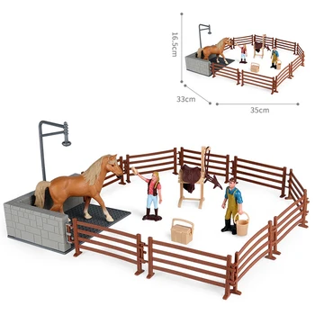 Jaunu Simulācijas Zirgu Dzīvnieku Ferma Jātnieks Zirgu veļas skatuves Rīcības Attēls PVC Emulational Modeli Skolu Projekts Rotaļlietas Bērniem Dāvanu Attēls 2
