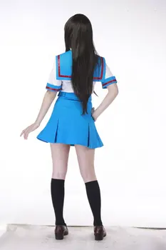 Asahina Mikuru Cos Suzumiya Haruhi nav Yuuutu Karikatūra Anime Cosplay Halloween Meitenes Vasaras jūrnieks skolas uniformas Cosplay Kostīms Attēls 2