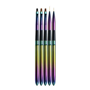5 Stilā Nagu Mākslas Otu Metāla Starpliku Krāsošana Ziedu Līnijām, Līniju Zīmēšanas Pildspalvas poļu franču UV Gēla Paplašinājumu veidošanas Rīku Attēls 2
