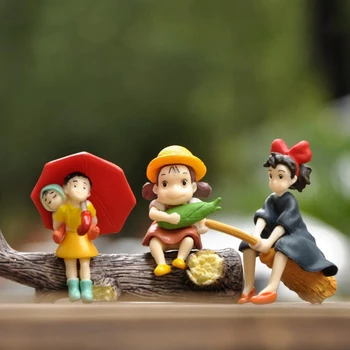 Mans Kaimiņš Totoro Miniatūras Dārza Figūriņas Kiki Rotaļlietas 1-3cm PVC Mini Attēls Lelle Japāņu Anime Mazo Cilvēku Xiao mei Rotaļlietas Attēls 2