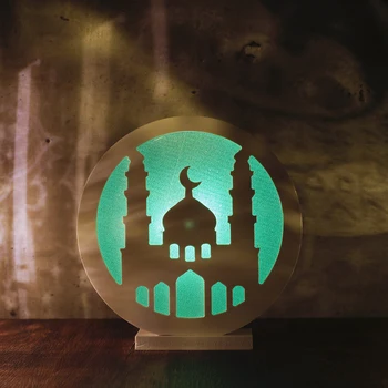 Eid Rotājumi Nakts Gaisma Ramadan Mubarak Lampas Rotājumi Roku darbs 3D Moon Star LED Gaismas Dekori Mājas Puse Eid Amatniecības Dāvanas Attēls 2