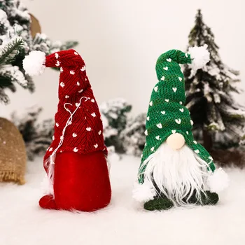 Jaunais Gads 2022 Ziemassvētku Dāvanas Santa Claus Sejas Gnome Adīta Cepure Ziemassvētku Rotājumi Mājās Ziemassvētki DIY Rotājumi Navidad Attēls 2