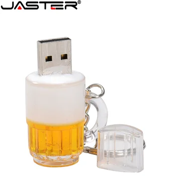 JASTER Radošo Alus Stikla, USB Flash Drive 64GB, 32GB 16GB 2.0 Pildspalvu Uzglabāšanas Disku Maza un Ērta Mini Perfektu Dzimšanas dienas Dāvanu Attēls 2